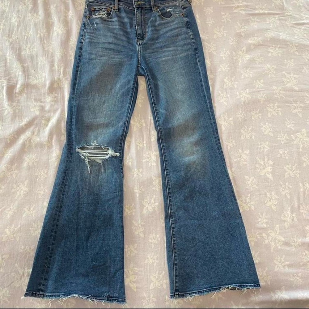 American Eagle ripped flare jeans